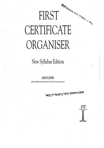 New Syllabus Edition: Exam preparation (First Certificate Organiser)