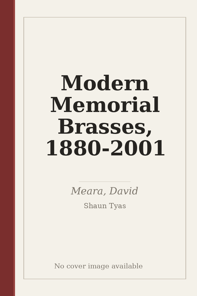 Modern Memorial Brasses, 1880-2001 - no cover image available