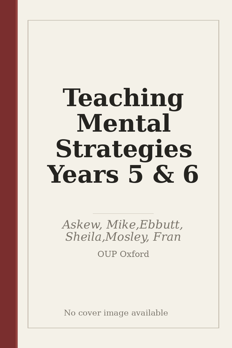 Teaching Mental Strategies Years 5 & 6 - no cover image available