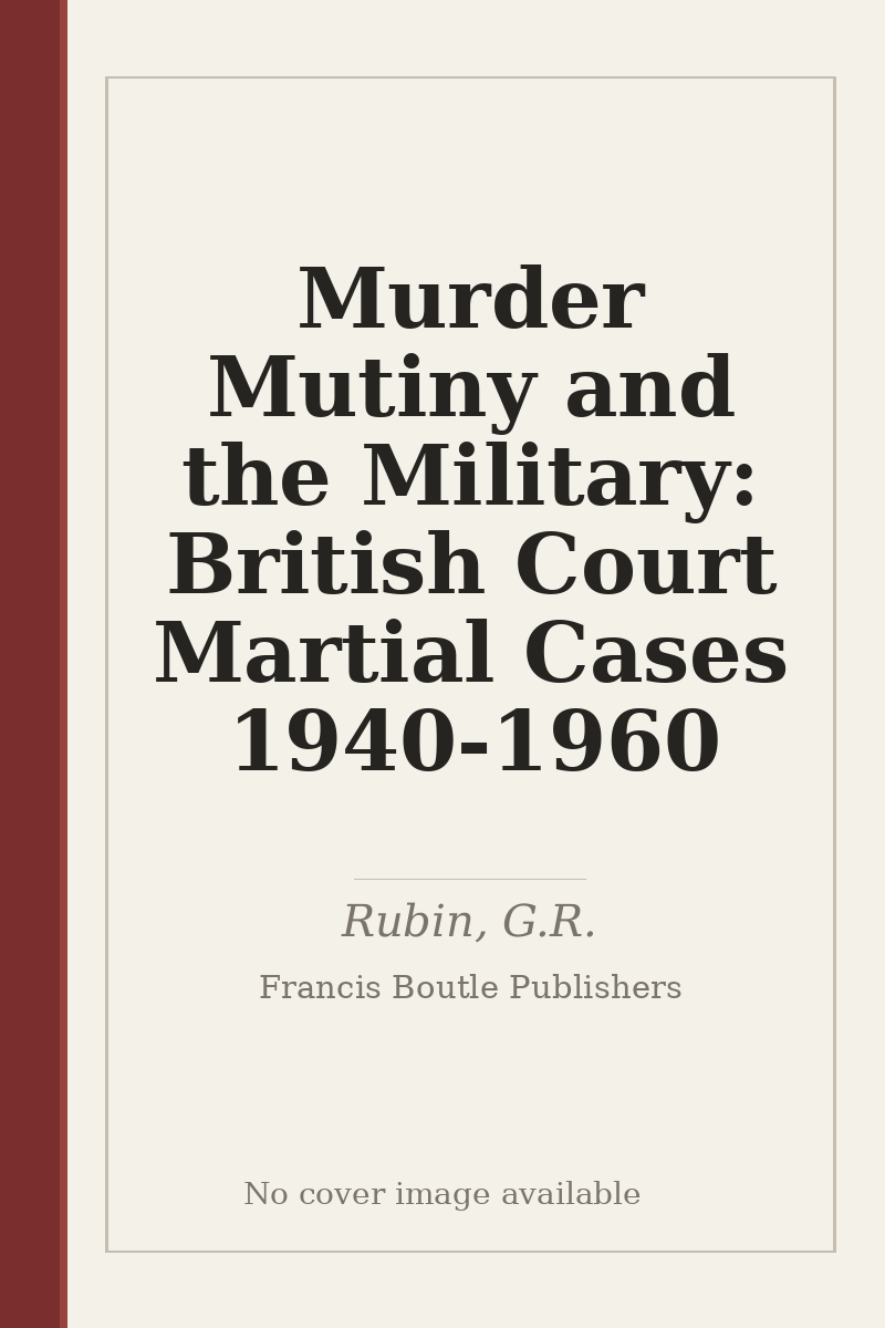 Murder Mutiny and the Military: British Court Martial Cases 1940-1960 - no cover image available