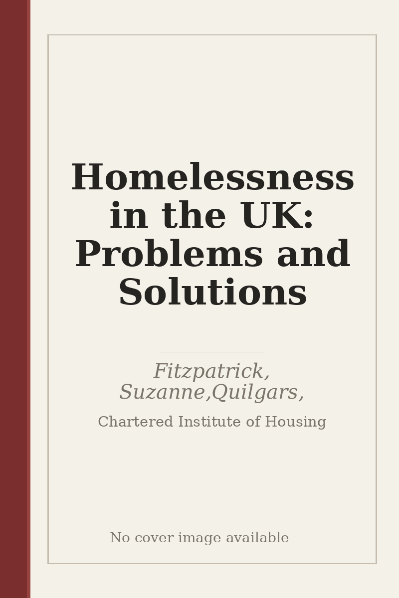 Homelessness in the UK: Problems and Solutions - no cover image available