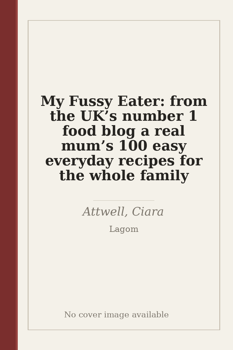 My Fussy Eater: from the UK’s number 1 food blog a real mum’s 100 easy everyday recipes for the whole family - no cover image available