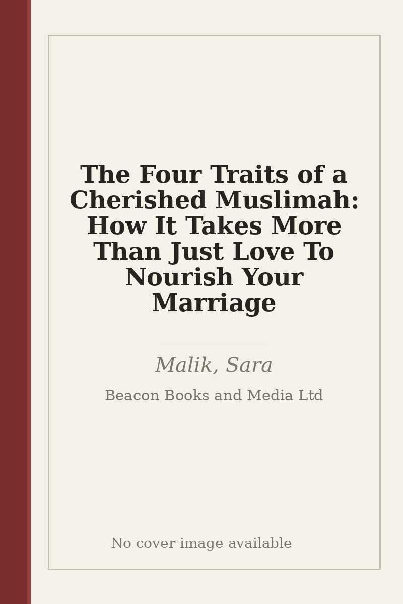 The Four Traits of a Cherished Muslimah: How It Takes More Than Just Love To Nourish Your Marriage - no cover image available