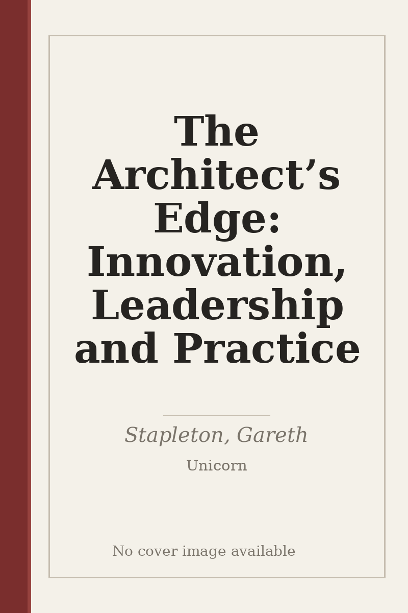 The Architect’s Edge: Innovation, Leadership and Practice - no cover image available