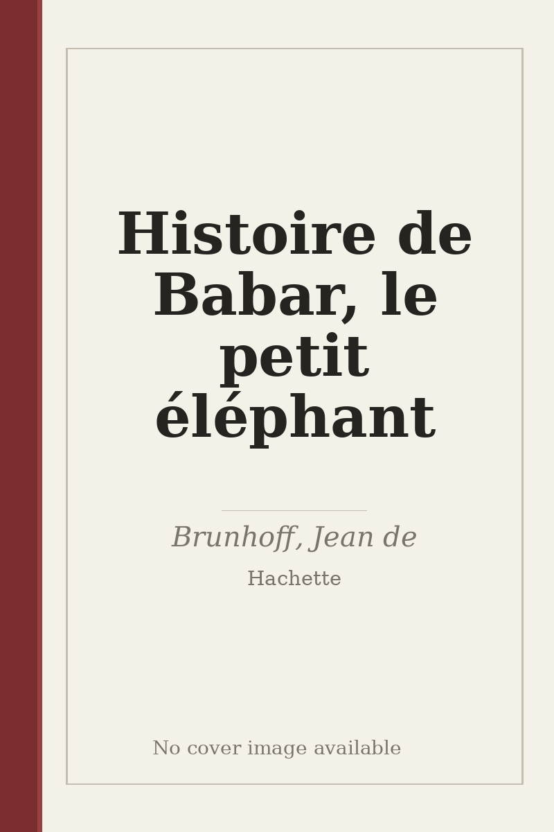 Histoire de Babar, le petit éléphant - no cover image available