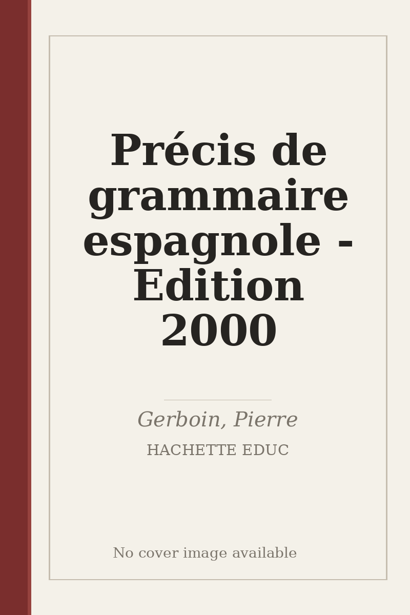 Précis de grammaire espagnole - Edition 2000 - no cover image available
