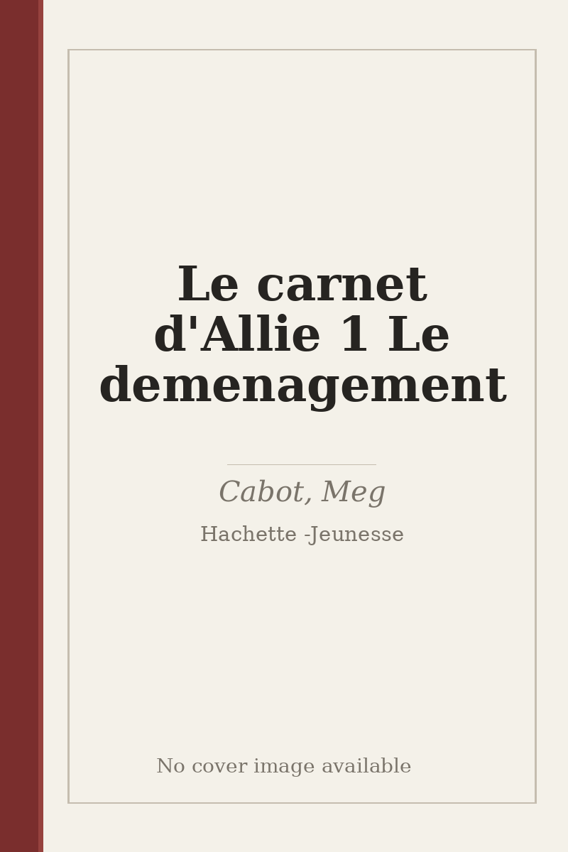 Le carnet d'Allie 1 Le demenagement - no cover image available