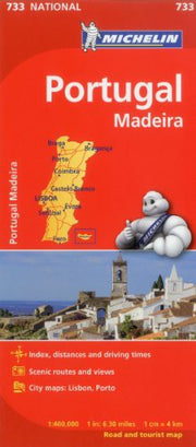 Portugal & Madeira - Michelin National Map 733: Straßen- und Tourismuskarte 1:400 000
