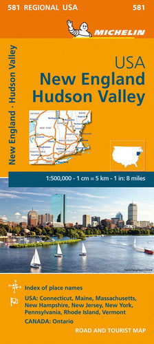 New England, Hudson Valley - Michelin Regional Map 581 (Michelin Maps)