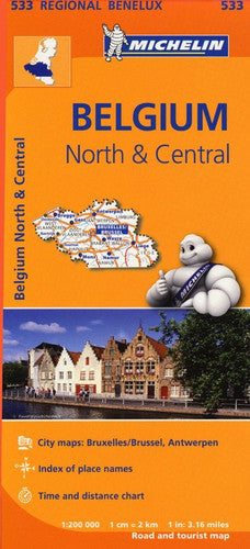 Belgium North & Central - Michelin Regional Map 533: Map