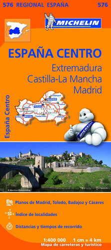 Extremadura, Castilla La Mancha, Madrid - Michelin Regional Map 576: Map (Michelin Regional Maps)