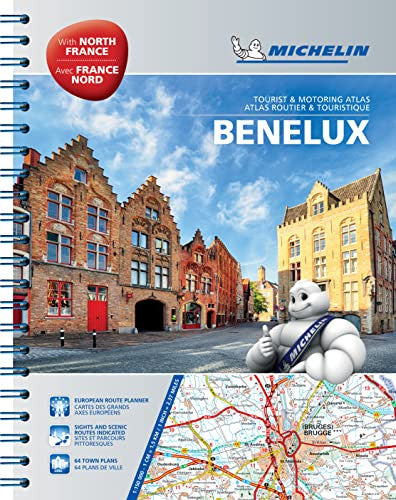 Benelux & North of France - Tourist & Motoring Atlas: Tourist & Motoring Atlas A4 spiral (Michelin Atlas)