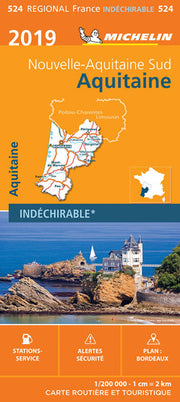 AQUITAINE 17524 CARTE MICHELIN KAART 2019