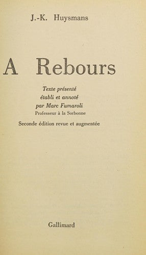 A Rebours