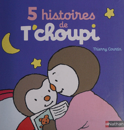 5 histoires de T'choupi: T'choupi fait un tour de manège ; T'choupi va au cirque ; T'choupi veut tout faire tout seul ; T'choupi fait un gâteau ; T'choupi fait du ski