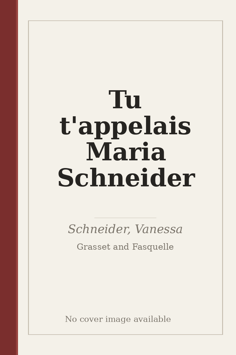 Tu t'appelais Maria Schneider - no cover image available