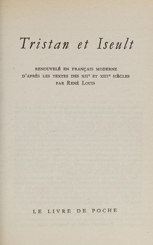 Tristan Et Iseult (Ldp Classiques)