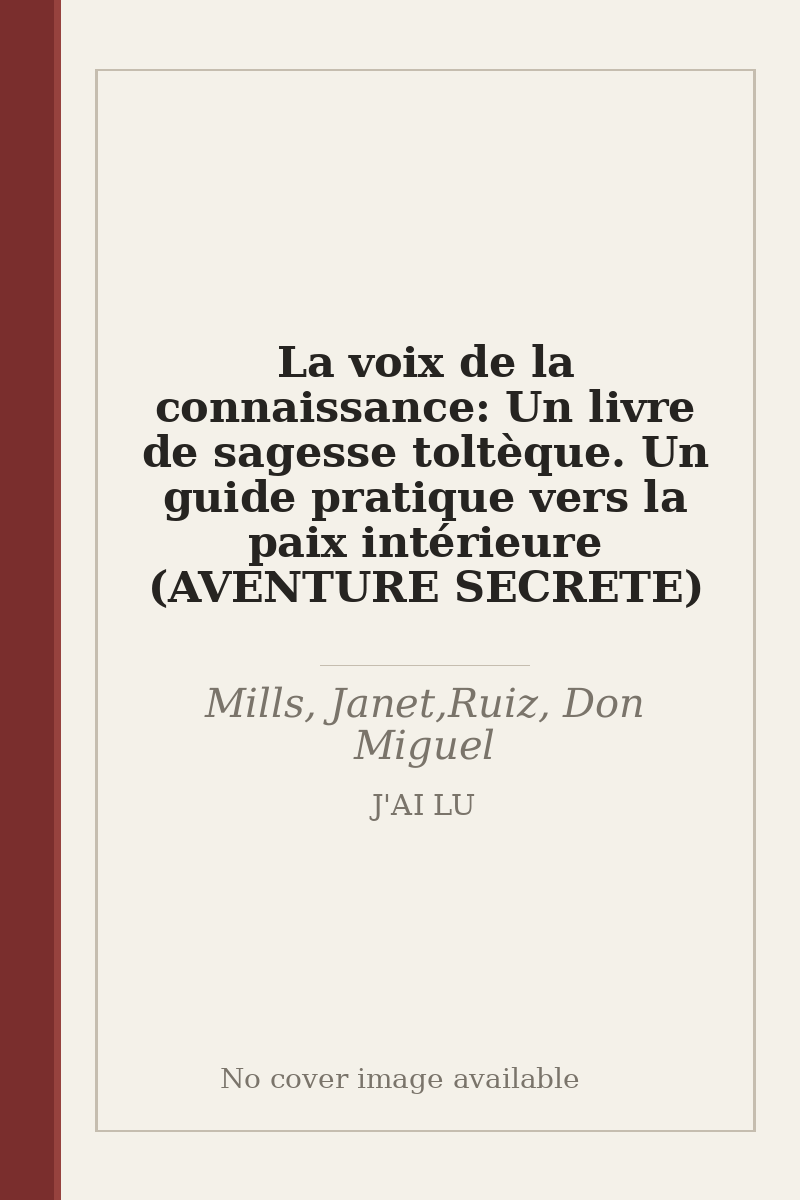 La voix de la connaissance: Un livre de sagesse toltèque. Un guide pratique vers la paix intérieure (AVENTURE SECRETE) - no cover image available