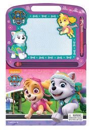 Paw Patrol Read & Doodle - Learning resources for kids, a magnetic drawing pad, an easy-to-use pen, 22-page board book for reading and drawing