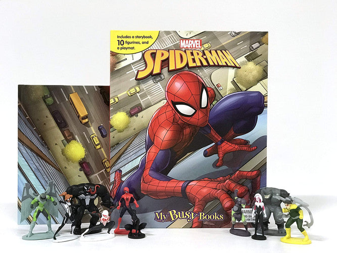 Marvel Spider-Man My Busy Books - Storybook, 10 figurines, playmat