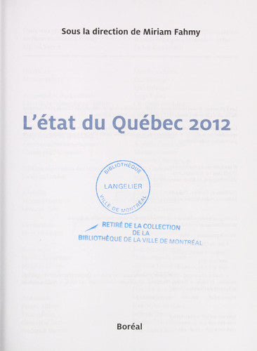 L'Etat du Québec 2012