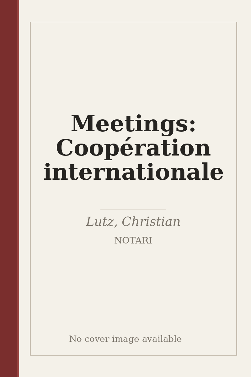 Meetings: Coopération internationale - no cover image available