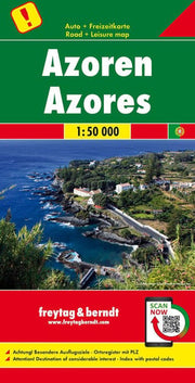 Azores f&b r/v (+r): Toeristische wegenkaart 1:50 000