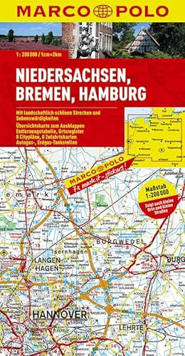MPK D3 Niedersachsen / Bremen / Hamburg Marco Polo 1:200.000