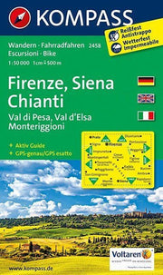 Firenze - Siena Chianti 2458 GPS wp kompass D/E/I +guide: Wandelkaart 1:50 000