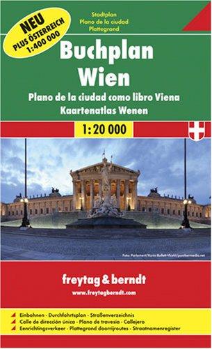 Vienna Cityatlas Plastic Cover 1:20 000: Einbahnen, Durchfahrtsplan, Kurzparkzonen, Strassenverzeichnis, Öffentliche Verkehrsmittel, Flughafen Wien, Autokarte Grossraum
