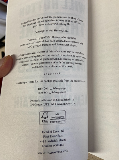 This Time No Mistakes, How To Remake Britain - Will Hutton - Signed