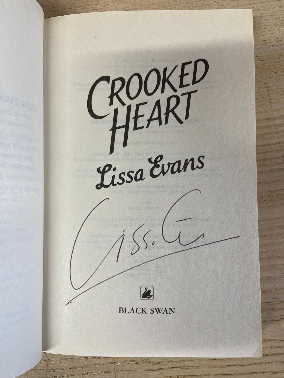 Crooked Heart - Lissa Evans - Signed
