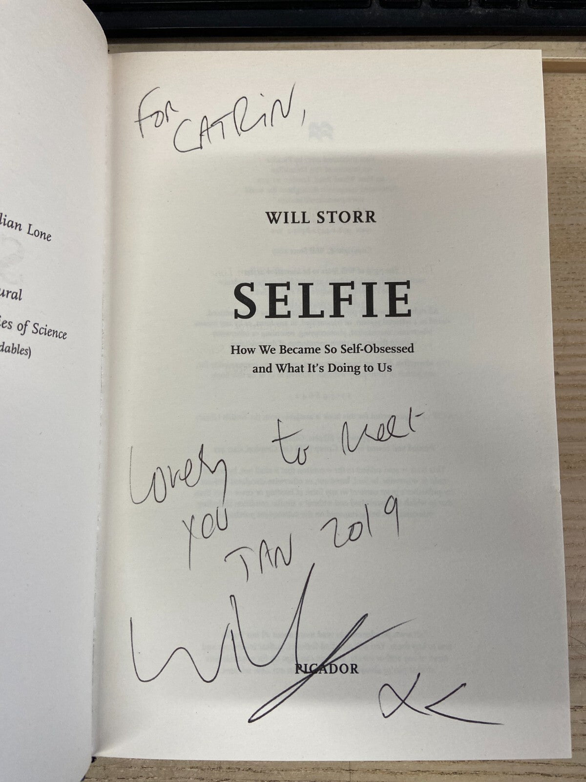 Selfie - Will Storr - Signed