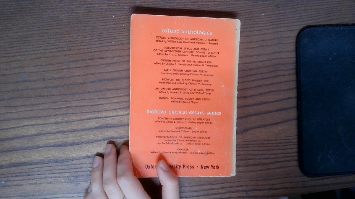 An Anthology of English Poetry 1960 Oxford University Press