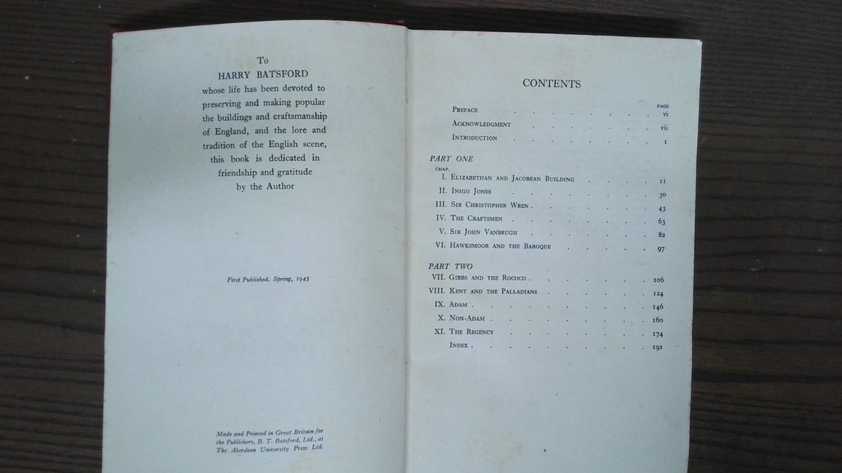British Architects And Craftsmen, Sacheverell Sitwell, 1945, B T Batsford Book
