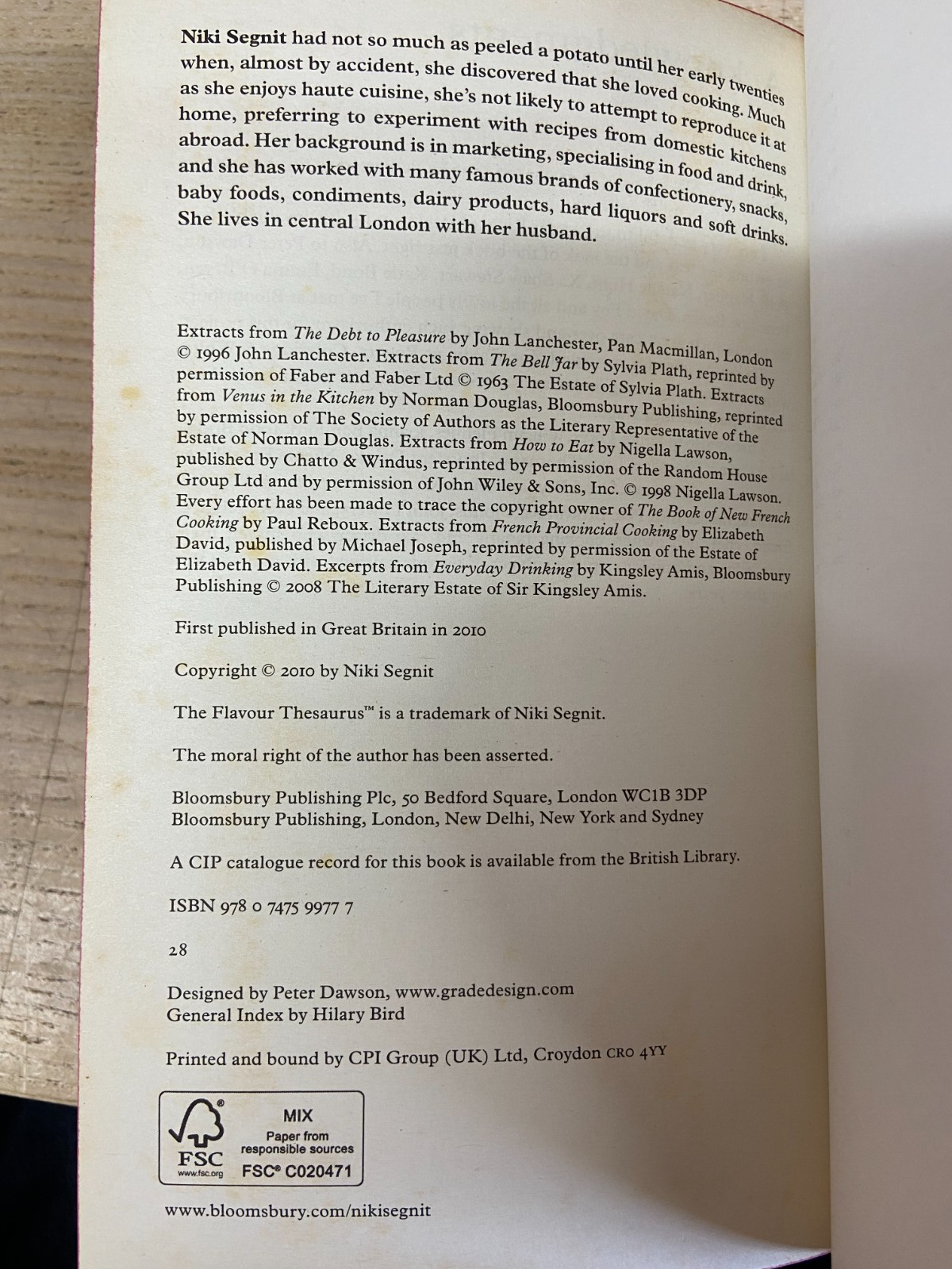 The Flavour Thesaurus - Niki Segnit - Signed
