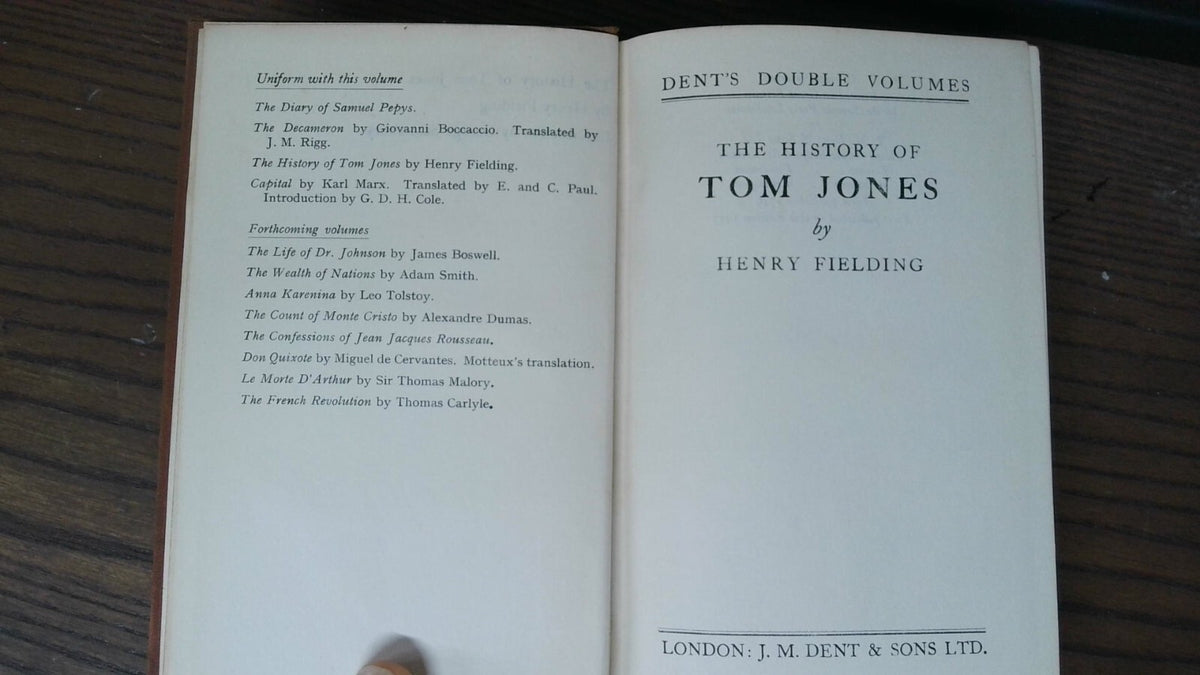 The History of Tom Jones by Henry Fielding, 1749, Dent's Book