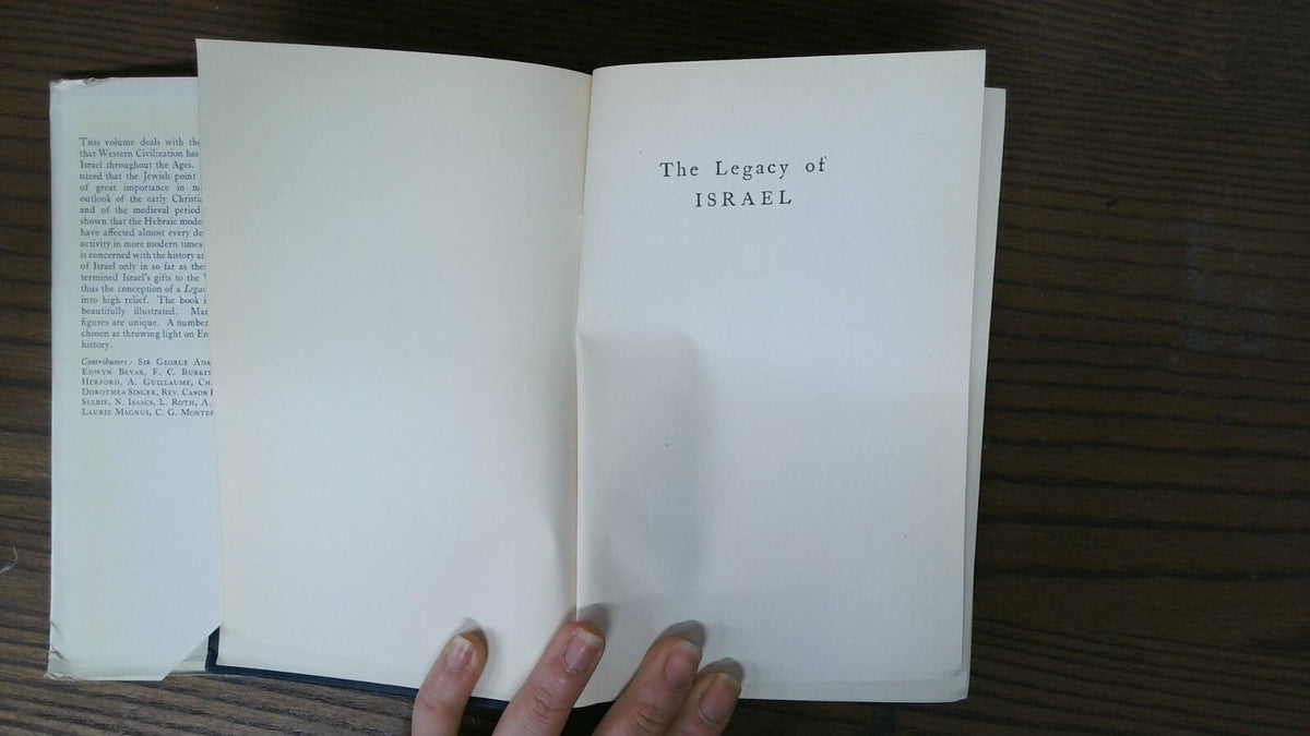 THE LEGACY OF ISRAEL, Abrahams, I, 1948, At the Clarendon Press