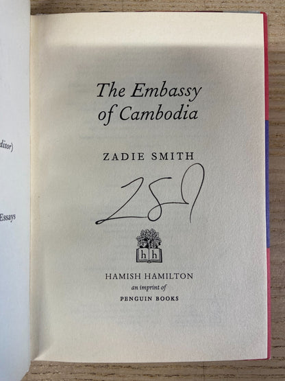 Zadie Smith - The Embassy of Cambodia - Signed