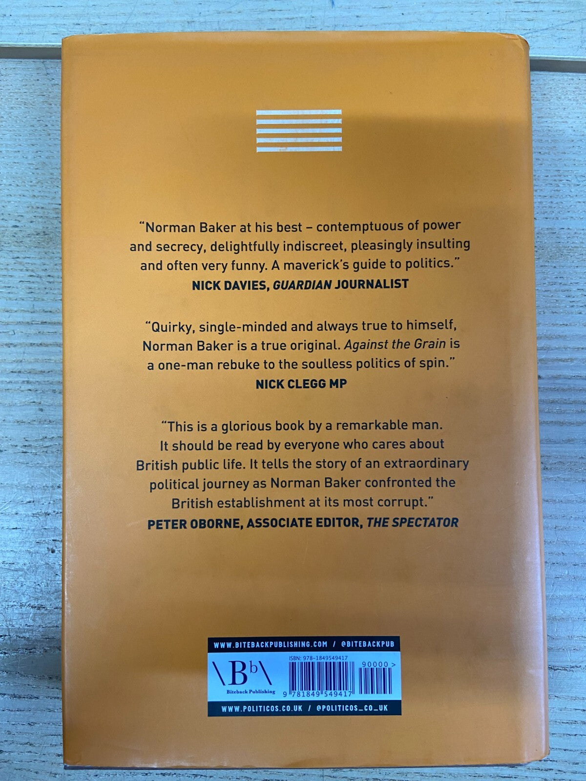 Against The Grain - Norman Baker - Signed