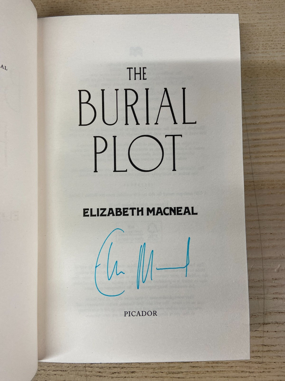 The Burial Plot - Elizabeth Macneal - Sprayed Edge - Signed