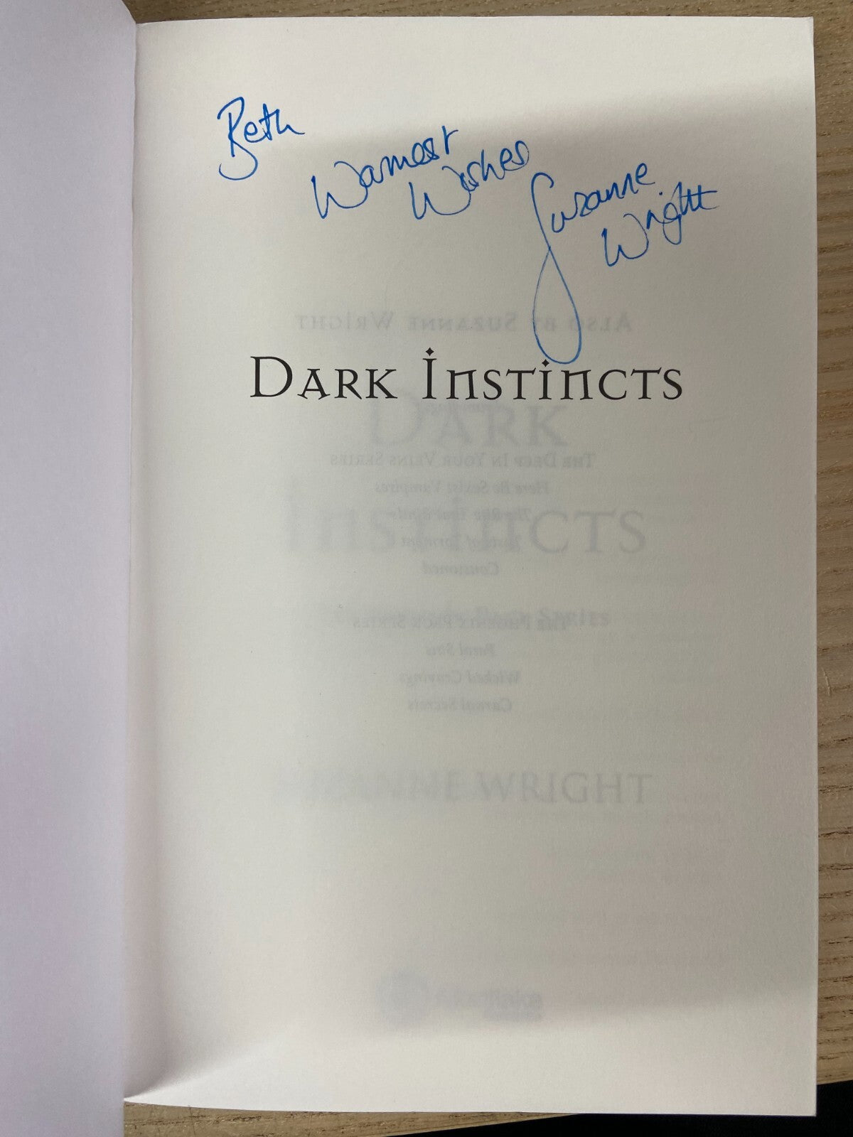 Dark Instincts - Suzanne Wright - Signed