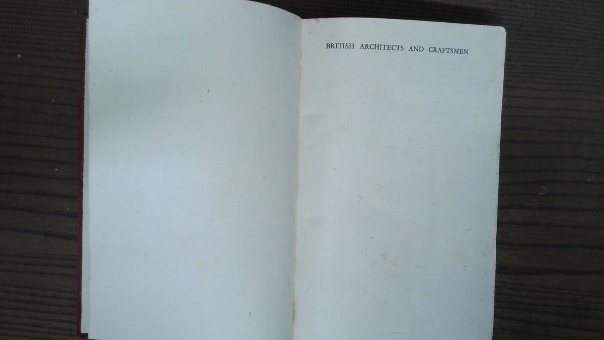 British Architects And Craftsmen, Sacheverell Sitwell, 1945, B T Batsford Book