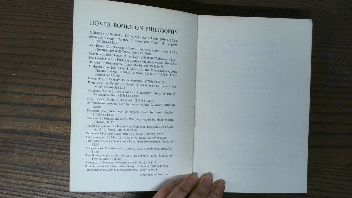 Guide to Philosophy, C. E. M. Joad, 1957, Dover Publications