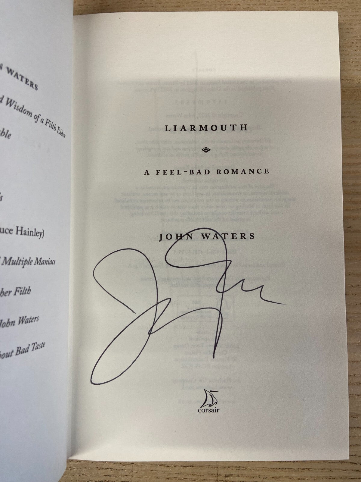 Liarmouth - John Waters - Signed