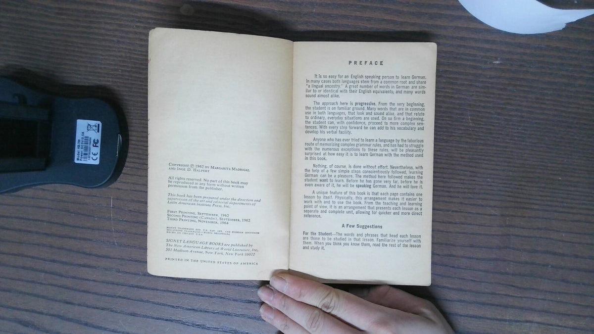 See It And Say It In German, Margarita Madrigal, 1964, A Signet Language Book