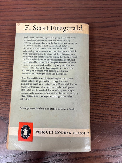 Tender is the Night, F. Scott Fitzgerald, Penguin, 1961