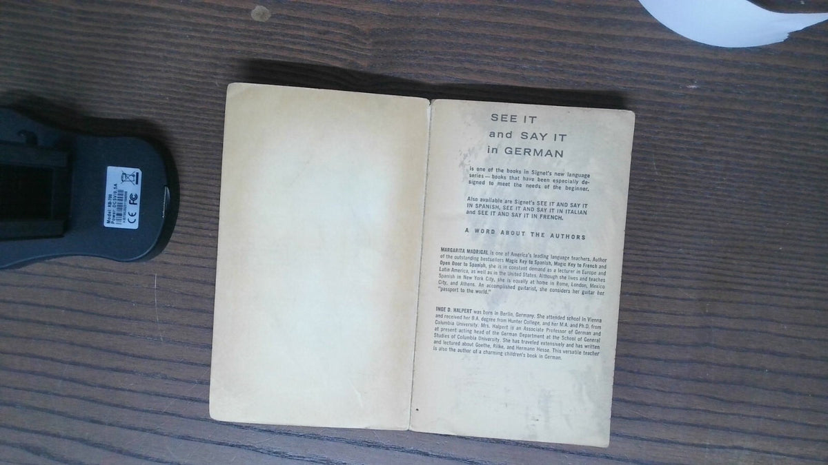 See It And Say It In German, Margarita Madrigal, 1964, A Signet Language Book