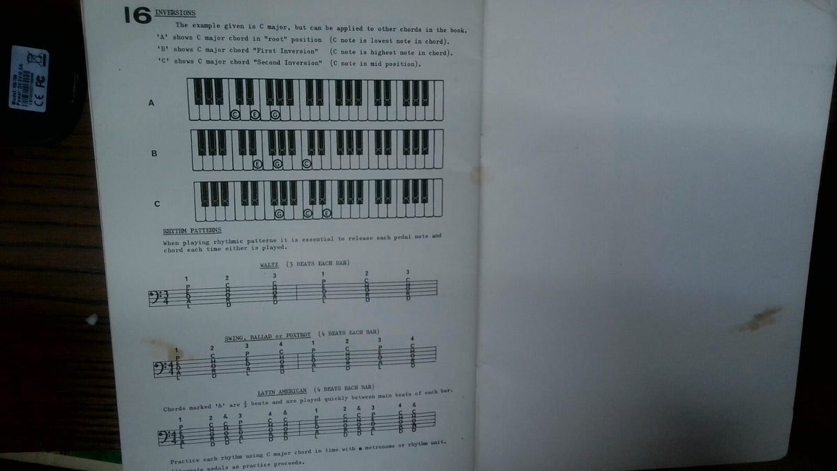 Diagrammatic Chords for Electronic Organ Bert Kempster Rare