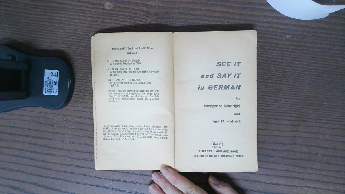 See It And Say It In German, Margarita Madrigal, 1964, A Signet Language Book